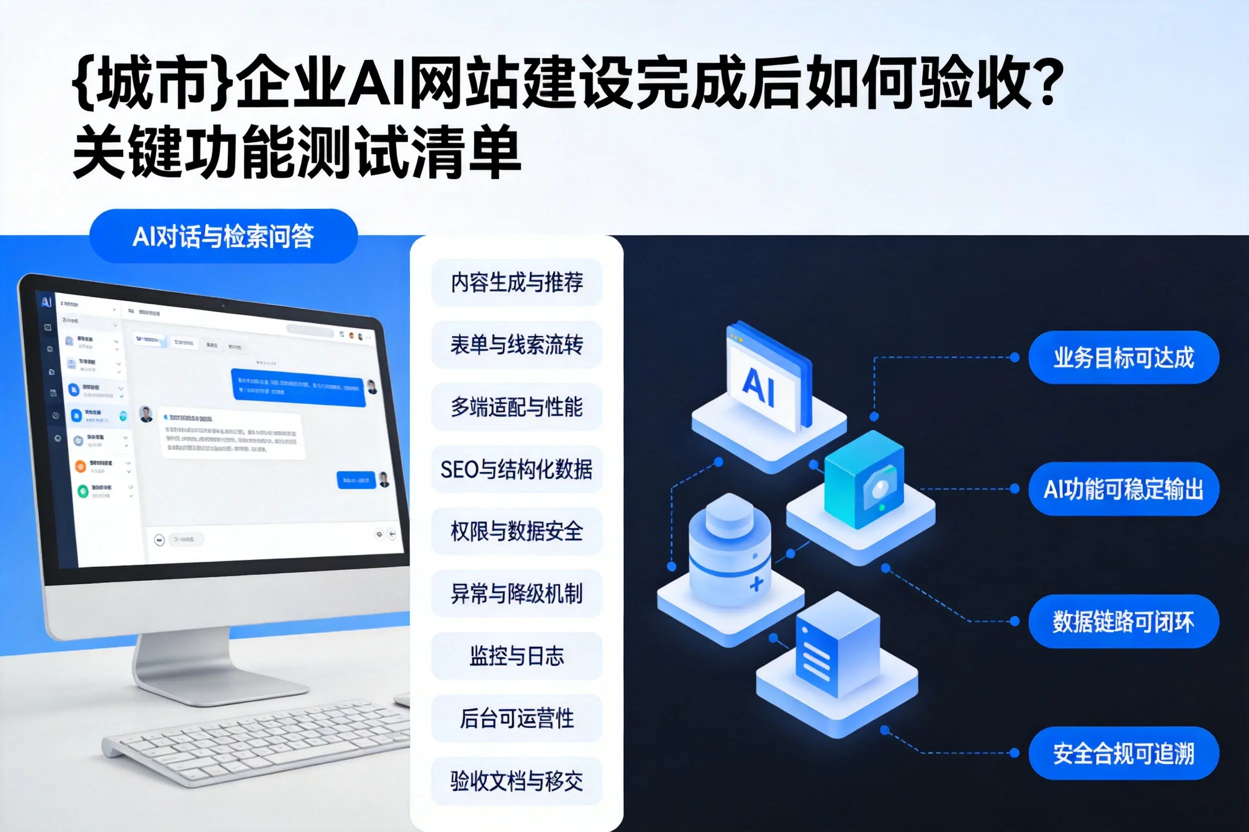 烟台企业AI网站建设完成后如何验收？关键功能测试清单